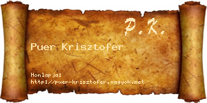 Puer Krisztofer névjegykártya